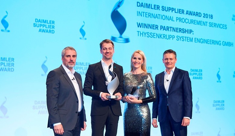 thyssenkrupp receives Daimler Supplier Award 2018 for partnership on battery assembly line
